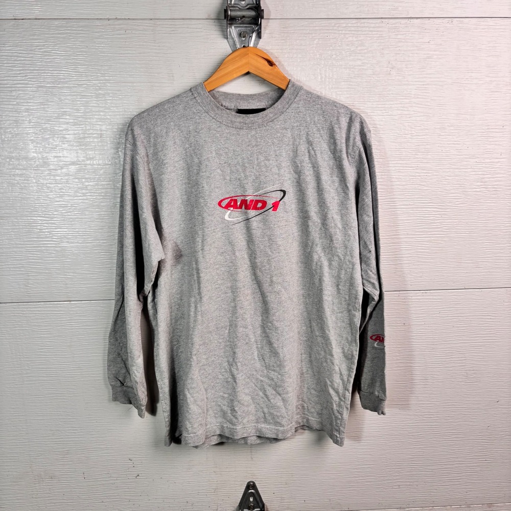 Vintage Y2K AND1 Basketball Long Sleeve Graphic T Shirt USA Made XL